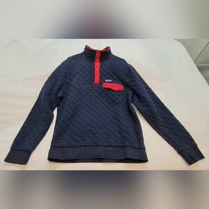 Patagonia Men's Quilted Pullover Jacket - Navy and Red